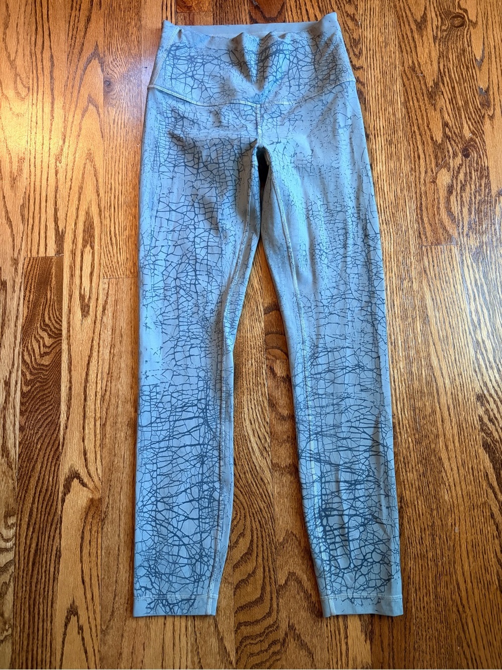 Lululemon Wunder Under 25” Leggings Gray Black Crackle Print High Rise Yoga - 4 - Picture 3 of 8
